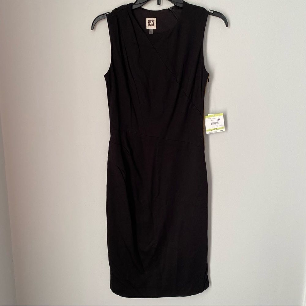 Anne Klein Women’s Black Midi Classic High Neck Sleeveless Dress size 4